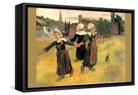 Small Breton Women-Paul Gauguin-Framed Stretched Canvas
