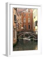 Small Bridge over a Side Canal in Venice, Italy-David Noyes-Framed Premium Photographic Print