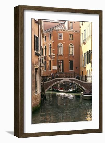 Small Bridge over a Side Canal in Venice, Italy-David Noyes-Framed Photographic Print