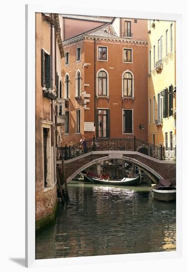 Small Bridge over a Side Canal in Venice, Italy-David Noyes-Framed Premium Photographic Print