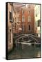 Small Bridge over a Side Canal in Venice, Italy-David Noyes-Framed Stretched Canvas