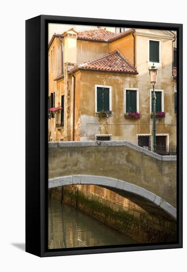 Small Bridge over a Side Canal in Venice, Italy-David Noyes-Framed Stretched Canvas