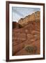 Small Bush in the Wash Near a Sandstone Butte-James Hager-Framed Photographic Print