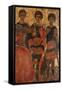 Small Byzantine Icon of Three Warrior Saints Depicting Saints George, Dimitri and Theodore c. 1400-null-Framed Stretched Canvas
