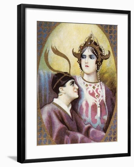 Small Calendar Illustrating Scenes from Turandot, Opera by Giacomo Puccini-null-Framed Giclee Print