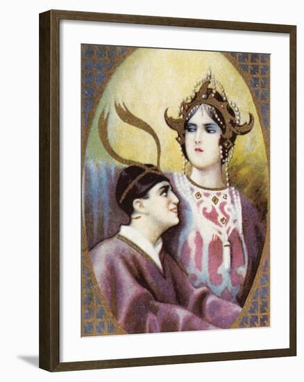 Small Calendar Illustrating Scenes from Turandot, Opera by Giacomo Puccini-null-Framed Giclee Print