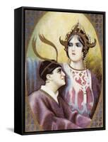 Small Calendar Illustrating Scenes from Turandot, Opera by Giacomo Puccini-null-Framed Stretched Canvas