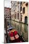 Small Canal Bridge Buildings Gondola Boats Reflections, Venice, Italy-William Perry-Mounted Photographic Print