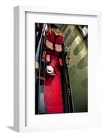 Small Canal Red Black Gondola Close-Up Boat Reflection, Venice, Italy-William Perry-Framed Photographic Print