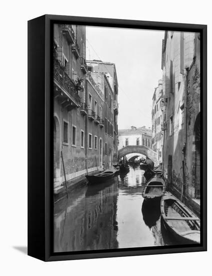 Small Canal with Two of Many Small Bridges-null-Framed Stretched Canvas