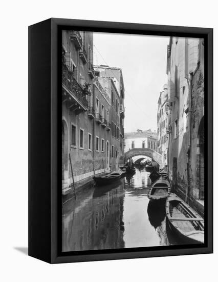 Small Canal with Two of Many Small Bridges-null-Framed Stretched Canvas