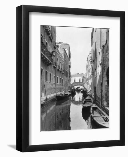 Small Canal with Two of Many Small Bridges-null-Framed Premium Photographic Print