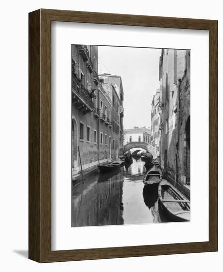 Small Canal with Two of Many Small Bridges-null-Framed Photographic Print