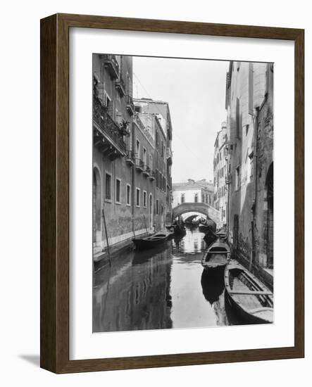 Small Canal with Two of Many Small Bridges-null-Framed Photographic Print