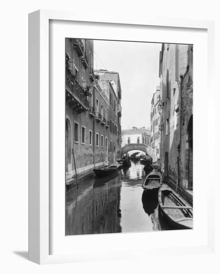 Small Canal with Two of Many Small Bridges-null-Framed Photographic Print