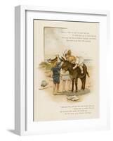 Small Child Clings to the Donkey's Mane While Her Brother Holds It by the Head-Harriet M. Bennett-Framed Art Print