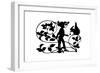 Small Child's Silhouette I-Vision Studio-Framed Art Print