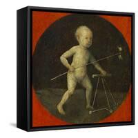 Small Child with Windmill, Tondo, Reverse Side of the Altar Wing with Christ Carrying the Cross-Hieronymus Bosch-Framed Stretched Canvas