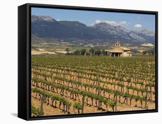 Small church next to the Wine Culture Museum, Briones village, La Rioja, Spain-Janis Miglavs-Framed Stretched Canvas