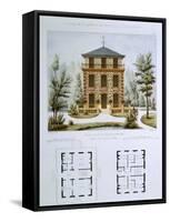 Small Country House Near Paris, Engraved by Walter, Plate 12, Architecture Pittoresque et Moderne-Andre Marty-Framed Stretched Canvas