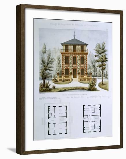 Small Country House Near Paris, Engraved by Walter, Plate 12, Architecture Pittoresque et Moderne-Andre Marty-Framed Giclee Print