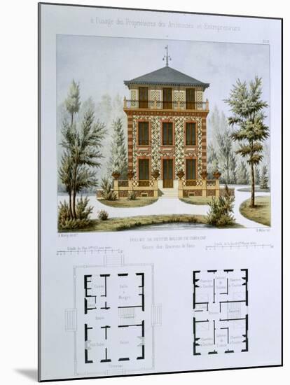 Small Country House Near Paris, Engraved by Walter, Plate 12, Architecture Pittoresque et Moderne-Andre Marty-Mounted Giclee Print