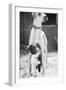 Small Dog Standing under Great Dane-null-Framed Photographic Print