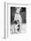 Small Dog Standing under Great Dane-null-Framed Photographic Print