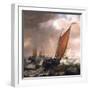 Small Dutch Transport Ship, before the Breeze, in the Calm, Shallow Waters along the Coast, Bearing-Simon Jacobsz Vlieger-Framed Giclee Print