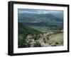 Small Farm in Foreground and Vjosa Valley Beyond, Albania-David Poole-Framed Photographic Print