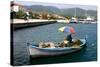 Small Fishing Boat in the Harbour, Sami, Kefalonia, Greece-Peter Thompson-Stretched Canvas