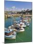 Small Fishing Boats in the Harbour at High Tide, Newquay, North Cornwall, England, United Kingdom, -Neale Clark-Mounted Photographic Print