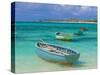 Small Fishing Boats in the Turquoise Sea, Mauritius, Indian Ocean, Africa-null-Stretched Canvas