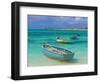 Small Fishing Boats in the Turquoise Sea, Mauritius, Indian Ocean, Africa-null-Framed Photographic Print