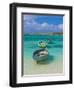 Small Fishing Boats in the Turquoise Sea, Mauritius, Indian Ocean, Africa-null-Framed Premium Photographic Print