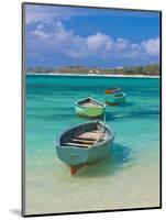 Small Fishing Boats in the Turquoise Sea, Mauritius, Indian Ocean, Africa-null-Mounted Photographic Print