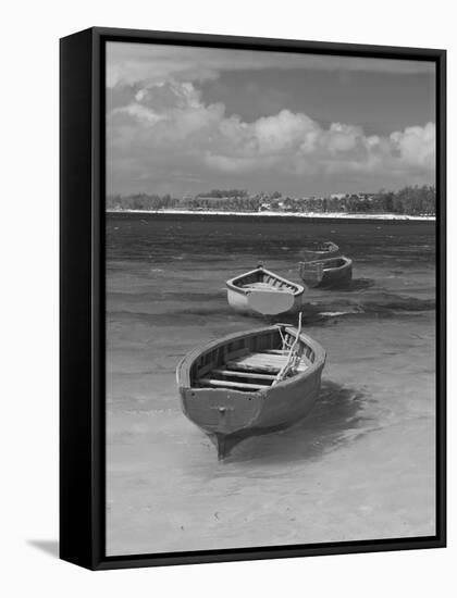 Small Fishing Boats in the Turquoise Sea, Mauritius, Indian Ocean, Africa-null-Framed Stretched Canvas