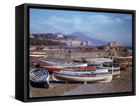 Small Fishing Boats on the Shore of Naples Harbor During WWII-George Rodger-Framed Stretched Canvas