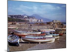Small Fishing Boats on the Shore of Naples Harbor During WWII-George Rodger-Mounted Photographic Print