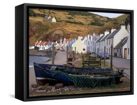 Small Fishing Village of Pennan, North Coast, Aberdeenshire, Scotland, UK-Patrick Dieudonne-Framed Stretched Canvas