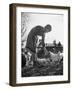 Small Flock of Chickens in Swiss Farmyard Being Fed by Girl of the Farm Family-Yale Joel-Framed Photographic Print