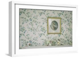 Small Framed Print on a Wall with Wedding Bouquet of Flowers on Mantlepiece-Clive Nolan-Framed Photographic Print