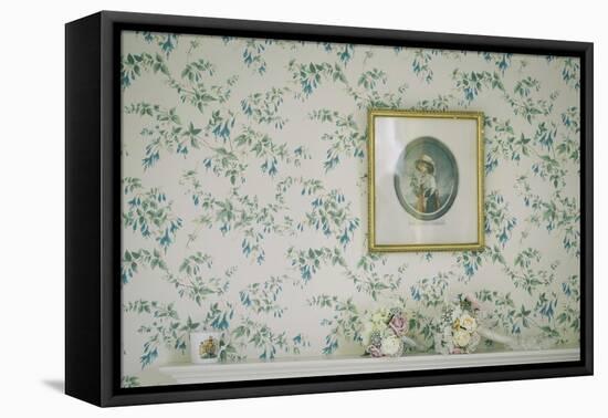 Small Framed Print on a Wall with Wedding Bouquet of Flowers on Mantlepiece-Clive Nolan-Framed Stretched Canvas