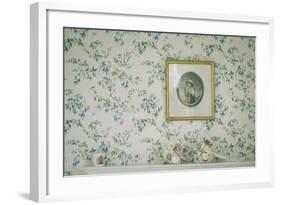 Small Framed Print on a Wall with Wedding Bouquet of Flowers on Mantlepiece-Clive Nolan-Framed Photographic Print