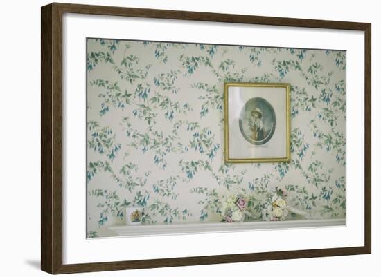 Small Framed Print on a Wall with Wedding Bouquet of Flowers on Mantlepiece-Clive Nolan-Framed Photographic Print