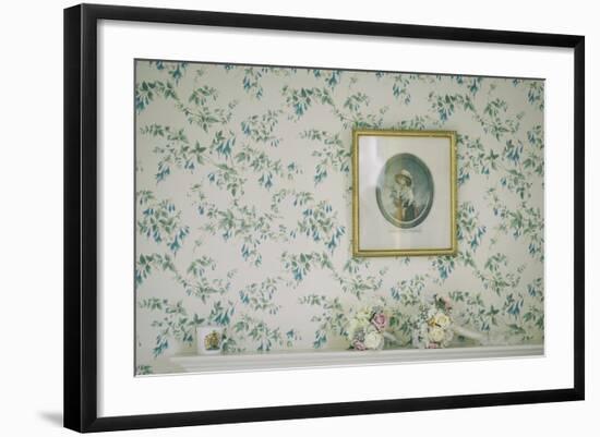 Small Framed Print on a Wall with Wedding Bouquet of Flowers on Mantlepiece-Clive Nolan-Framed Photographic Print