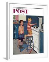 "Small Fry" Saturday Evening Post Cover, July 12, 1958-Amos Sewell-Framed Giclee Print