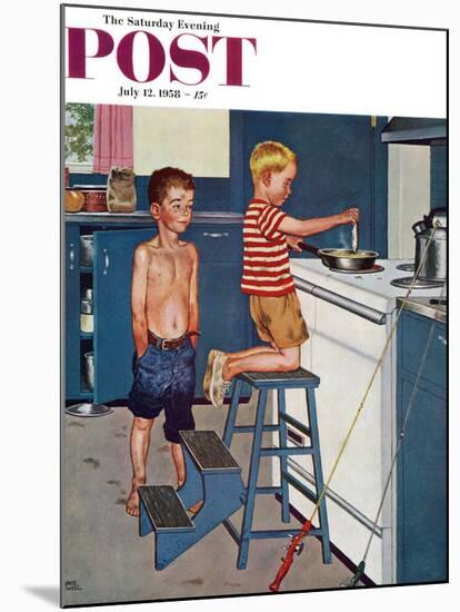"Small Fry" Saturday Evening Post Cover, July 12, 1958-Amos Sewell-Mounted Giclee Print