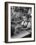 Small Girl Enjoying a Stein of Weak Beer-Dmitri Kessel-Framed Photographic Print