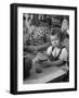 Small Girl Enjoying a Stein of Weak Beer-Dmitri Kessel-Framed Photographic Print